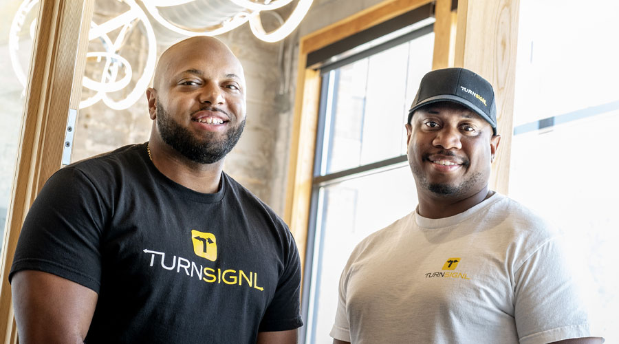 Portrait of Andre Creighton ’19 MBA (left) and Mychal Frelix ’19 MBA